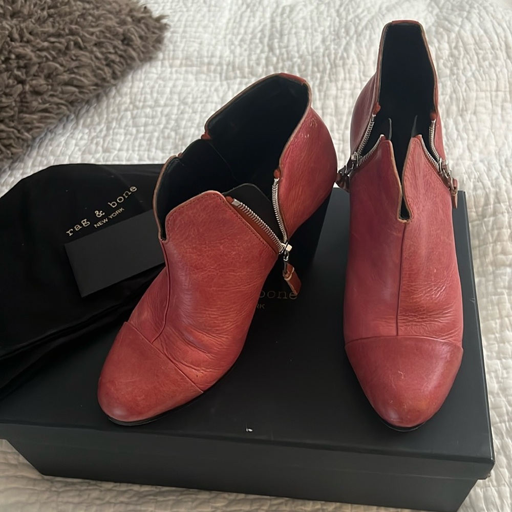 rag & bone Margot Boot / bootie color chili size 36.5 (6.5). Worn twice.